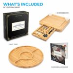 SMIRLY Bamboo Cheese Board and Knife Set: Large Charcuterie Board Set, Wine Meat Cheese Platter – Unique Housewarming Gifts for Women, Anniversary, Wedding Gifts for Couple, Bridal Shower Gift for Her