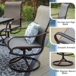 Sophia & William Patio Dining Set 5 Pieces Outdoor Furniture Set for 4 Patio Swivel Chairs Textilene Padded with 1 Metal Umbrella Table 6 Person for Lawn Garden