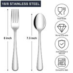 24-piece Forks and Spoons Silverware Set, Food Grade Stainless Steel Flatware Cutlery Set for Home, Kitchen and Restaurant, Mirror Polished, Dishwasher Safe