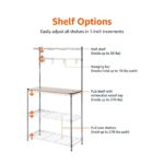 Amazon Basics Kitchen Storage Baker’s Rack with Wood Table, Chrome/Wood (36L x 14W x 63.4H)