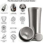 Elevated Craft Hybrid Cocktail Shaker – Premium Vacuum Insulated Stainless Steel Cocktail Shaker – Innovative Measuring System – Martini Shaker for the Home Bartender – 28oz Total Volume