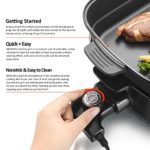 Electric Skillet with Lid AEWHALE 15″ x 9″ Skillet, Nonstick Grill Dishwasher Safe Skillet with Removable Plate, Electric Frying Pan for Cooking 1400W Party Griddle for Cooking Meats Seafood Steak Pancake Cheese (Black)