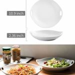 Pasta Bowl Serving Dish for Entertaining Porcelain Serving Platter with Handles Pasta Bowl Serving Bowl Set for Pasta Platter Set Large Dinner Plate for Meat, Salad White