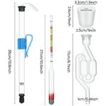 5 Pcs Wine Making Supplies Including 1 Auto Siphon with Tubing and Clamps, 1 Beer Hydrometer, 2 Airlock for Fermentation Twin Bubble S Type with 2 Drilled Silicone Stopper (13.8 Inch Siphon)
