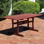 Sunnydaze Meranti Wood 6-Foot Dining Table with Teak Oil Finish – Outdoor Rectangle Dining Table – Perfect for Outdoor Entertaining – Ideal for The Backyard, Front Porch, Garden, Patio or Poolside