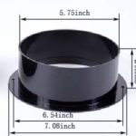 Vent System 6 Inch (5.75 inch) Air Vent Duct Connector Flange, Quality Plastic Straight Pipe Flange of ABS for Heating Cooling Ventilation System (HVAC)