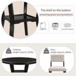 Merax 5-Piece Dining Set, Round Bottom Shelf, 4 Upholstered Chairs, Ideal for Kitchen, Dinning Room and Bar Table, Espresso and Beige