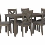 Signature Design by Ashley Caitbrook Rustic 7 Piece Dining Set, Include Table and 6 Chairs, Gray