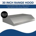 Broan-NuTone BCSQ130SS Three-Speed Glacier Under-Cabinet Range Hood with LED Lights ADA Capable, 1.5 Sones, 375 Max Blower CFM, 30″, Stainless Steel