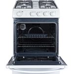 Summit RG244WS 24″” Freestanding Gas Range with 2.9 cu. ft. Oven Capacity Electronic Ignition High Backguard Broiler Drawer Continuous Grates and Safety Brake System for Oven Racks in White