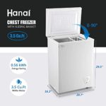 WANAI Chest Freezer 3.5 Cubic Feet Compact Freezers with Adjustable Thermostat Top Open Door Freezer Compressor Cooling with Rmovable Storage Basket for Home, Kitchen and Office