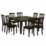 EAST WEST FURNITURE 9 Pc Dining room set – Dinette Table with Leaf and 8 Kitchen Chairs.