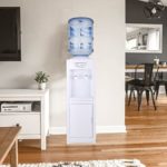 Water Cooler Dispenser, Hot&Cool Top Loading Water Dispenser 5 Gallons Water Coolers with Child Safety Lock Removable Drip Tray & Storage Cabinet