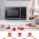 TOSHIBA 7-in-1 Countertop Microwave Oven with Air Fryer, Inverter Technology, Convection/Broil, Speedy Combi, Even Defrost, Humidity Sensor, 1.0 cu.ft, 30QT, 1000W Black, 47 Receipes, Air Fryer Basket