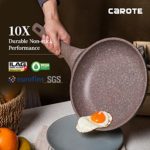 Carote Granite Nonstick Cookware Sets, 10 Piece Pots and Pans Set Nonstick, Healthy Non Stick Stone Cookware Kitchen Cooking Sets with Frying Pans, PFOA FREE ( Brown Granite, Induction Cookware)