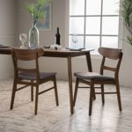 Christopher Knight Home Idalia Dining Chairs, 2-Pcs Set, Dark Grey / Walnut Finish