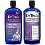 Dr Teal’s Foaming Bath Combo Pack (68 fl oz Total), Melatonin Sleep Soak, and Soothe & Sleep with Lavender