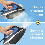 Hamilton Beach Iron 2-in-1 Handheld Iron & Garment Steamer for Clothes with Continuous Steam Nozzle, Nonstick Soleplate, 1200 Watts, Blue/Black (14525)