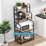 O&K Furniture 4-Tier Kitchen Bakers Rack with Storage Shelf, Standing Microwave Oven Stand Rack Spice Rack Organizer, Double-purpose Rack for Wide Application