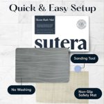 SUTERA – Stone Bath Mat, Diatomaceous Earth Shower Mat, Non-Slip Super Absorbent Quick Drying Bathroom Floor Mat, Natural, Easy to Clean (23.5 x 15 Gray)