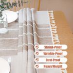 Vonabem Table Cloth Tassel Cotton Linen Table Cover for Kitchen Dinning Wrinkle Free Table Cloths Rectangle/Oblong (58”x70”, 4-6 Seats, Coffee)