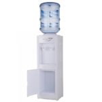 Water Dispenser 5 Gallon Bottles, Top Loading Hot & Cold Water Freestanding Electric Water Cooler Machine with Child Safety Lock Perfect for Home Office w/Storage Cabinet, White