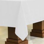 Kadut Rectangle Tablecloth (60 x 102 Inch) White Rectangular Table Cloth for 6 Foot Table | Heavy Duty Fabric | Stain Proof Table Cloth for Parties, Weddings, Kitchen, Wrinkle-Resistant Table Cover