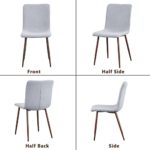 Betoko Dining Chairs Set of 4 for Kitchen, Modern Kitchen Chairs with Fabric Cushion and Metal Legs, Mid-Century Upholstered Side Chair for Dining Room Living Room Bedroom, Light Grey