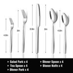 KINGSTONE 20 Piece Flatware Set, Stainless Steel Silverware Cutlery Set for 4, Mirror Polished Eating Tableware Utensils for Home, Restaurant, Wedding, Party