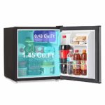 Walsh WSR17S5 Compact Refrigerator, 1.7 Cu.Ft Single Door Fridge, Adjustable Mechanical Thermostat with Chiller, Reversible Doors, Stainless Steel Look