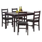 Her Majesty Dining Table Set Pine  Kitchen Table and Chairs for Dining Room Table Set,Wood Elegant Kitchen Sets for Small Space  Wood Kitchen Dinette Table with 4 Chairs  Dark Brown