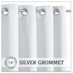 RYB HOME Extra Wide 100 inch Outdoor Curtains for Patio, Balcony Curtains Blind Waterproof Panel for Cabana Canopy Shower Entertaining Space, W 100 x L 84 inches, 1 Pc, Grayish White