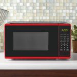 0.7 Cu ft Compact Countertop Microwave Oven, Red,17.60 x 12.70 x 9.60 Inches