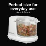 Proctor Silex Durable Electric Vegetable Chopper & Mini Food Processor for Chopping, Puree & Emulsify, 1.5 Cup, White