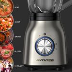 Anthter Professional Plus Benders For Kitchen, 950W Motor Smoothie Blender with Stainless Countertop for Shakes and Smoothies, 50 Oz Glass Jar, Ideal for Puree, Ice Crush, Shakes and Smoothies