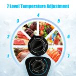 WANAI 3.5 Cubic Chest Freezer, Compact Deep Freezer with Top Open Door and Removable Storage Basket, 7 Gears Temperature Control, Energy Saving, for Office Dorm or Apartment (Black)