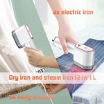 8thdays Steam Iron Portable Handheld Garment and Fabric Steamer, 20 Second Speed Heated Ceramic Plate Steam nozzle, Mini Travel 2-in-1 Fabric steam -and-iron (white)