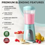Mueller Ultra Bullet Personal Blender for Shakes and Smoothies with 15 Oz Travel Cup and Lid, Juices, Baby Food, Heavy-Duty Portable Blender & Food Processor, Turquoise