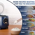 BEAR Rice Cooker 6 Cups Cooked, Small Rice Cooker Steamer with Removable Nonstick Pot, One Touch&Keep Warm Function, Mini Rice Cooker for Soup Stew Grain Oatmeal Veggie, Blue