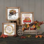 Set of 3 Rustic Wood Frames for Tiered Tray Decor with 36 Seasonal Interchangeable home signs Farmhouse Home Decor for the Spring, Summer, Fall, Winter, Christmas, Easter, Thanksgiving, 4th of July, Halloween, Valentines & St Patrick’s Day, 7×7 in.