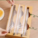 YSOHQ 3 in 1 Foil and Plastic Wrap Organizer with Cutter Wrap Dispenser Aluminum Foil Organization and Storage for Drawer Kitchen Organization Bamboo