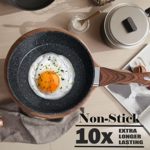 Induction Kitchen Cookware Sets – 12 Piece Cooking Pan Nonstick Set, Granite Black Pots and Pans Set