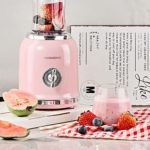 Personal Blender, REDMOND Powerful Smoothie Blender with 2 Portable Bottle 2 Speed Control & Pulse Function 6 Stainless Steel Blades, BPA Free (pink)