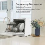 Countertop Dishwasher, 5 Washing Programs Portable Dishwasher With 5-Liter Built-in Water Tank And Inlet Hose & Drain Hose