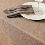 Mebakuk Rectangle Table Cloth Linen Farmhouse Tablecloth Waterproof Anti-Shrink Soft and Wrinkle Resistant Decorative Fabric Table Cover for Kitchen (Oblong 52 x 70 Inch (4-6 Seats), Flaxen)