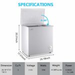 Chest Freezer 5.0 Cu.Ft Small Deep Freezer White WANAI Top Door Mini Freezer with Removable Basket, Low Noise, 7 Adjustable Temperature and Energy Saving Perfect for Home Garage Basement Dorm or Apartment Business