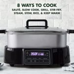 GreenPan Stainless Steel 8-in-1 Skillet Grill & Slow Cooker, Presets to Saute Steam Stir-Fry and Cook Rice, Healthy Ceramic Nonstick and Dishwasher Safe Parts, Easy-to-use LED Display
