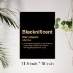 Black Woman Canvas Wall Art Motivational Blacknificent Woman Positive Quotes Gold Foil Art Print Framed Canvas Painting Artwork Home Decor Gifts 12×15 Inch