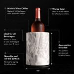 Marble Wine Chiller Bucket – Champagne & Wine Bottle Chiller with Engraved Design – Comes with Gift Box, Aerator, Bottle Stopper & Opener for Parties & Dinners – Wine Cooler Bucket Gift Set (White)