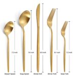 Matte Gold Silverware Set, LAZAHOME Stainless Steel Flatware Cutlery Set Service for 4, 20-Piece Kitchen Utensil Set Include Spoons And Forks Set, Satin Polished Finished, Dishwasher Safe.
